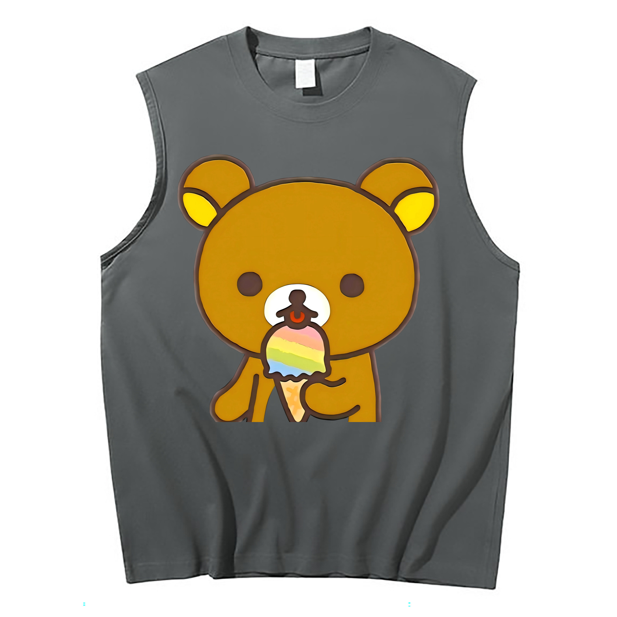 （画像用） リラックマ リラックマ キイロイトリ Rilakkuma Korilakkuma Kiiroitori コットン100％タンクトップ（フロントプリント）